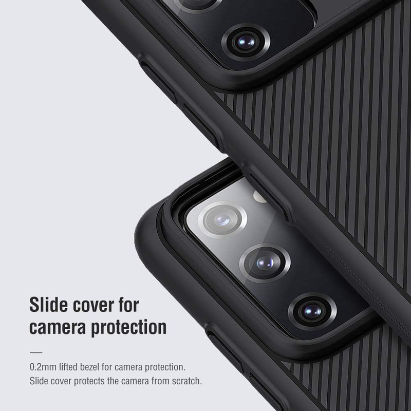 Samsung Galaxy S20 Fe 5g Mangix Camera Liquid Silicone Soft Shockproof Protective Slide Upgraded Mobile Phone Case Cover, Black