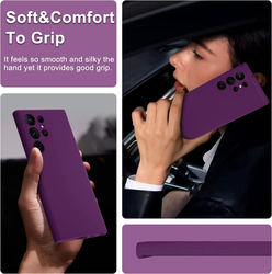 Samsung Galaxy S23 Ultra Soft Touch Premium Liquid Rubber Shockproof Mobile Phone Case Cover, Purple