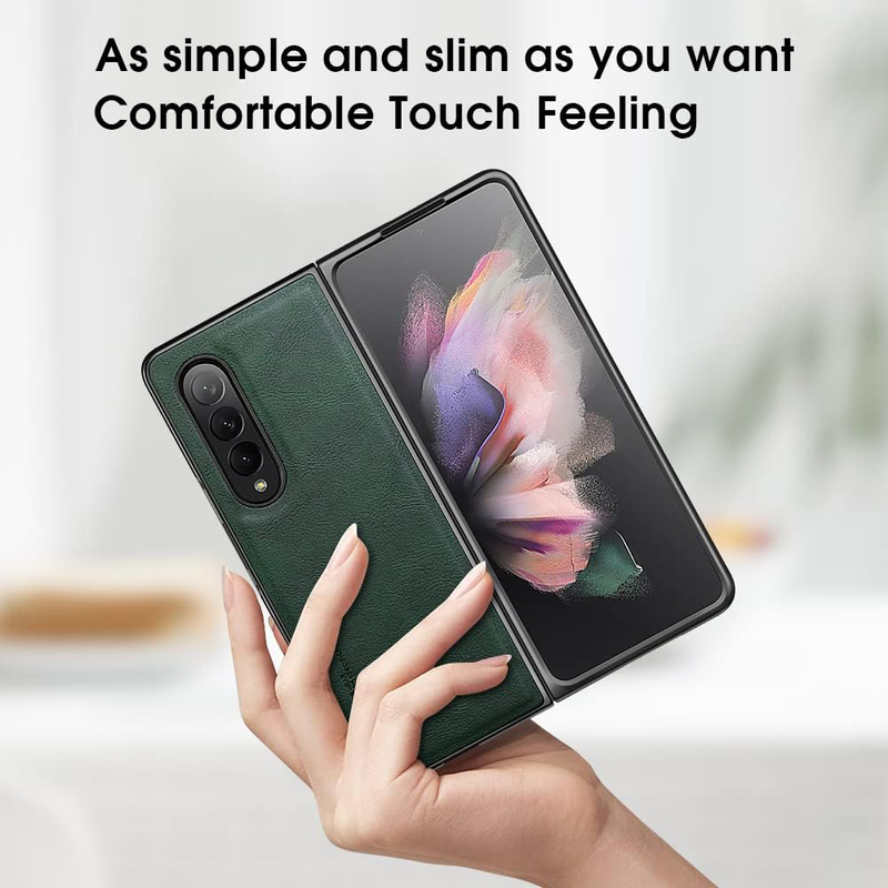 X-Level Samsung Galaxy Z Fold 4 5g (2022) Thin Slim Premium PU Leather Anti-Scratch Drop Protection Shockproof Folding Mobile Phone Case Cover, Green