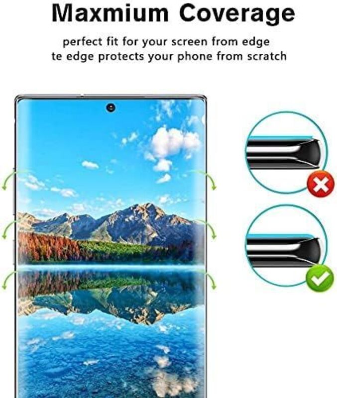 Samsung Galaxy S22 Ultra 5g 9H Hardness, Fingerprint, 3D Curved HD Glass Film 2 x Tempered Glass Screen Protector + 2 x Camera Lens Protector, Clear