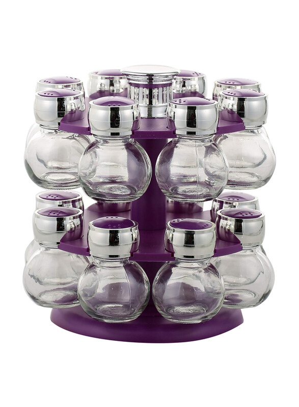 

Generic Glass Spice Jar Rack Set, 16 Pieces, Multicolour