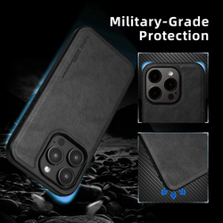 X-Level Apple iPhone 15 Pro Max 2023 Slim Protective Luxury Rugged Shockproof Anti-Scratch Non-Slip Mobile Phone Case Cover, Black