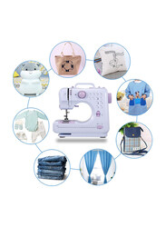 Portable Electric Household Sewing Machine, White