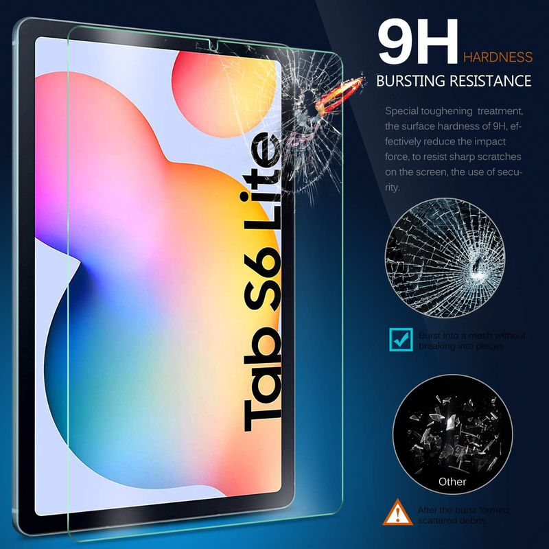 Samsung Galaxy Tab S6 Lite Tempered-Glass Film Screen Protector, Clear, 2 Pack