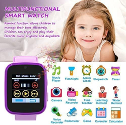 Kids Educational 1.54 Inch Smartwatch, GPS, Ages 3-10, Purple