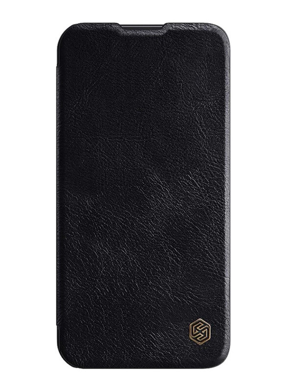 

Nillkin Samsung Galaxy S23 PU Leather Basic Mobile Phone Flip Case Cover with Slide Camera Protection and Card Holder, Black