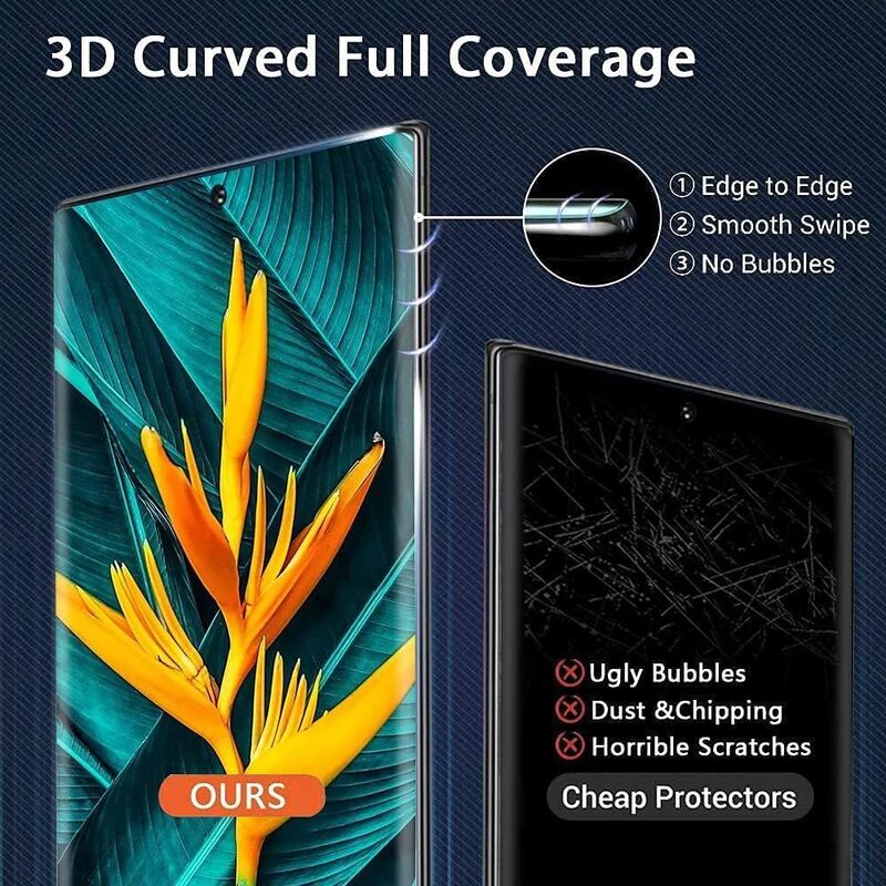 6.9-inch Samsung Galaxy Note 20 Ultra 5g Fingerprint Unlock, Original Touch Sensitivity, Full Coverage HD Tempered Glass Screen Protector, 3 Pieces, Clear