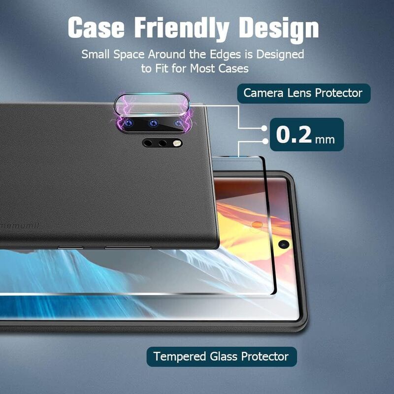 6.9-inch Samsung Galaxy S20 Ultra 5g Scratch Resistant 9H Hardness Fingerprint Unlock Ultra HD 2 x Tempered Glass Screen Protector + 2 x Camera Lens Protector, Clear