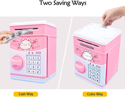 Cute ATM Electronic Piggy Bank for Kids, Pink