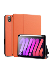 X-Level Apple iPad Mini 6 (6th Gen) 2021 8.3-Inch PU Leather Full Protective Shockproof Cover with Soft TPU Back and Auto Sleep/Wake with Pencil Holder, Orange