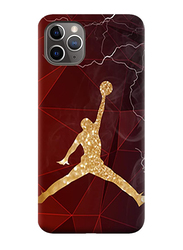 Apple iPhone 11 Pro Protective TPU Mobile Phone Case Cover with Player Jordan Design, Red/Gold