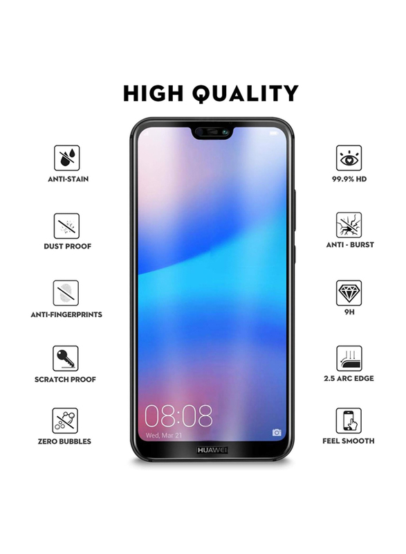 Kugi OnePlus 6 Tempered Glass Screen Protector, Clear/Black