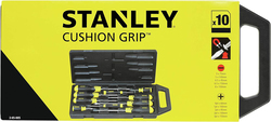 Stanley 10-Piece Ph Cushion Grip Screwdriver Set, 2-65-005, Multicolour