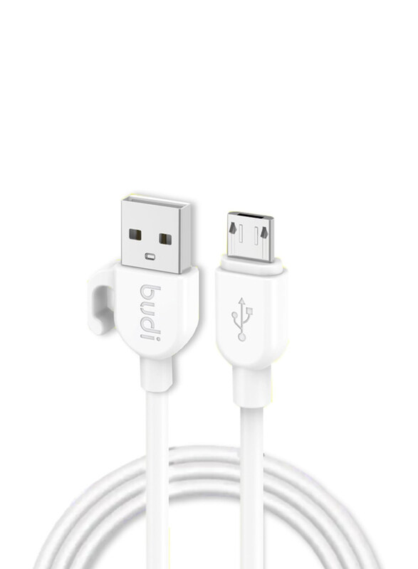 

Budi 1-Meter Micro USB Cable with Cable Organizer, Micro USB to USB Type A for Smartphones/Tablets, White