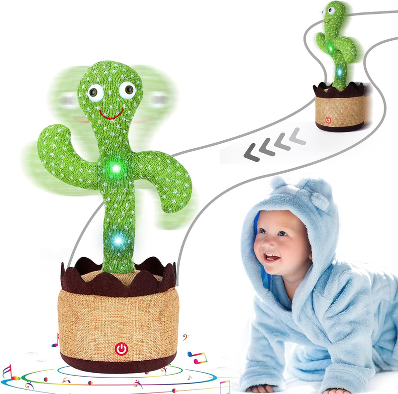 

Generic 2022 Latest Dancing Cactus Voice Activated Reboot Talking Cactus Baby Toys, Green