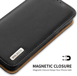 Samsung Galaxy S23 Ultra 5G Luxury Cowhide Genuine Leather Flip Wallet Case Cover with Kickstand Function and Card Slots, Black