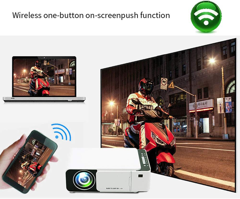 T5 Portable High Definition 1080P Projector, White