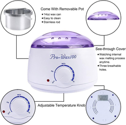 Pro-wax100 Salon Spa Hair Removal Hot Wax Depilatory Paraffin Warmer Heater Machine Pot, White/Purple