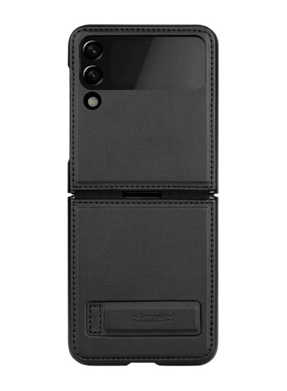 

Alsafwah Samsung Galaxy Z Flip4 5g Vegan Leather Mobile Phone Case Cover, Black