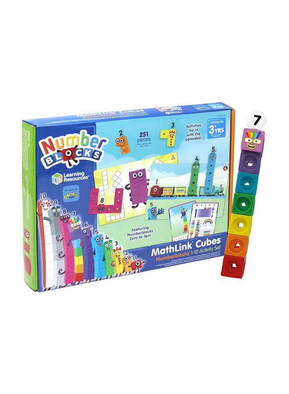 Learning Resources Math Link Cubes Number blocks 1-10 Activity Set, Ages 3+