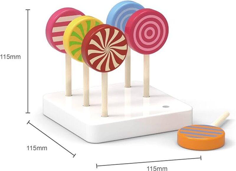 VIGA Wooden Lollipop For Kids Ages 3+ Years, 6 Pieces