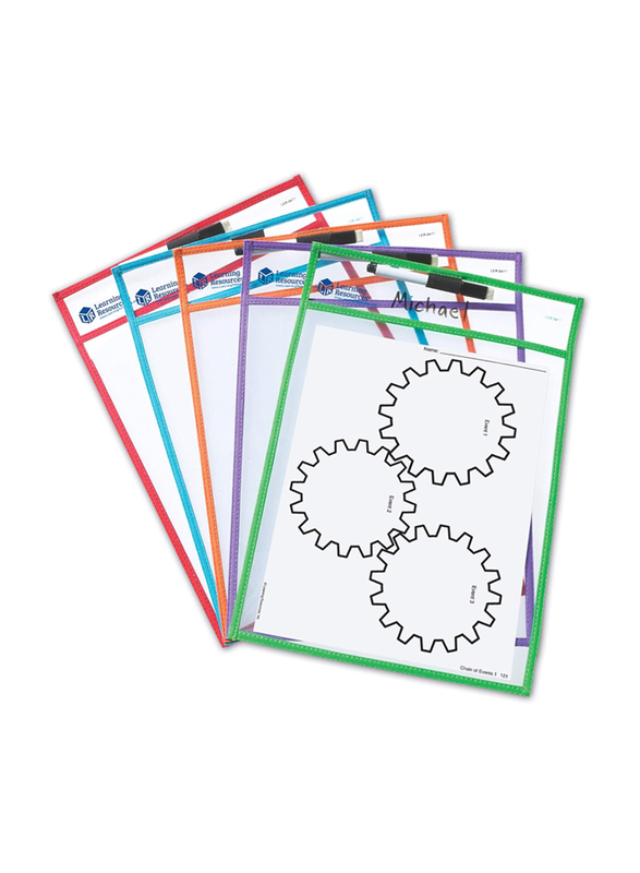 Learning Resources Write And Wipe Pockets, 5 Pieces, Ages 3+
