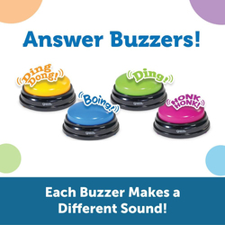 Learning Resources Recordable Answer Buzzers, 4 Pieces, Multicolour