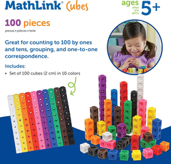 Learning Resources Math Link Cubes, 100 Pieces, Ages 3+