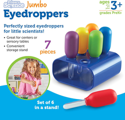 Learning Resources Primary Science Jumbo Eyedroppers with Stand, Ages 3+