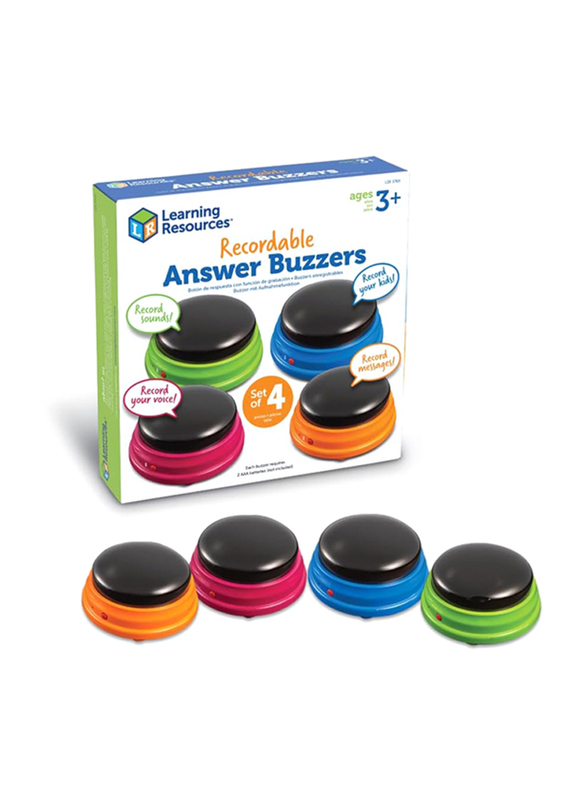 Learning Resources Recordable Answer Buzzers, 4 Pieces, Multicolour