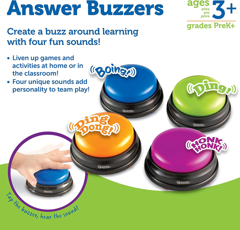Learning Resources Answer Buzzers, 4 Pieces, Ages 3+