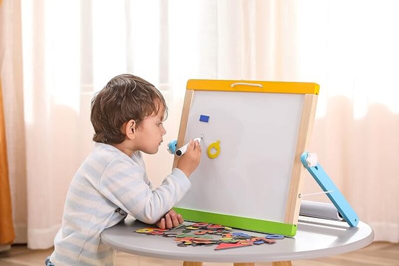 Viga Magnetic Dry Erase and Chalk Board with Accessories