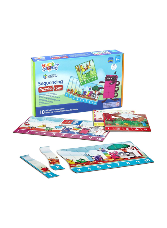 Learning Resources 20 Piece Number Blocks Sequencing Puzzle, Ages 3+