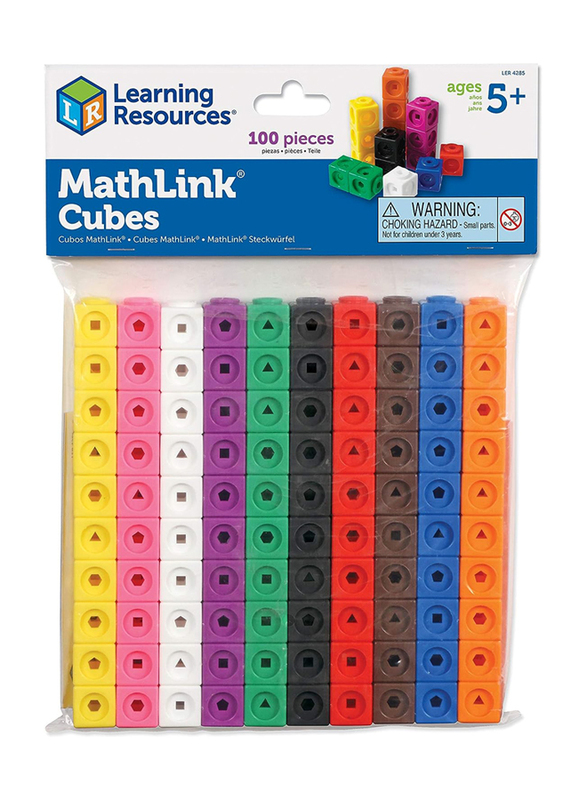 Learning Resources Math Link Cubes, 100 Pieces, Ages 3+