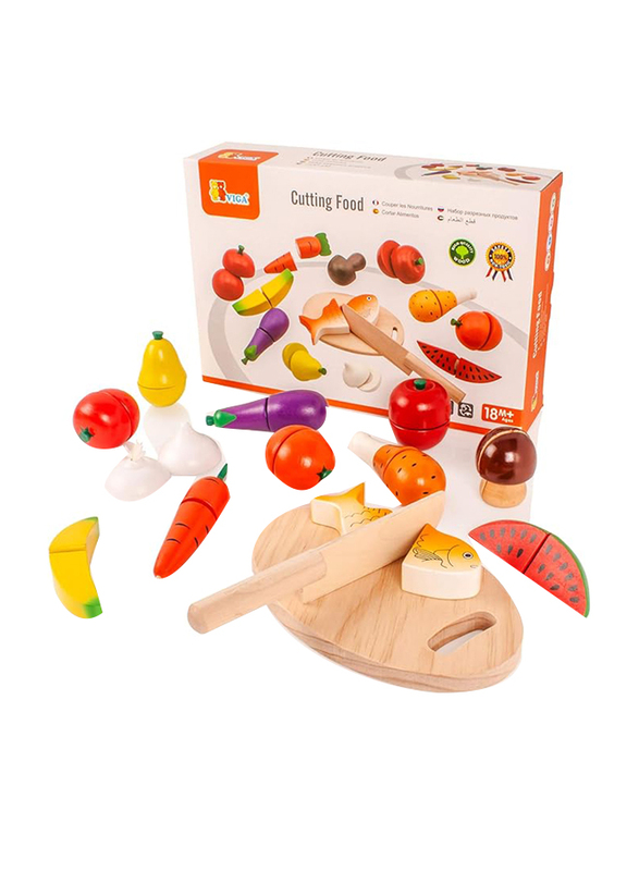 Viga Wooden Cutting Food Set, Ages 18+