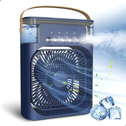 Portable Air Conditioners,Mini Evaporative Cooler,700ml Cooler 3 Speeds,USB Personal Conditioner with 7 LED Light, 1-3H Timer AC Cooling Fan for car Home Office Room, Blue