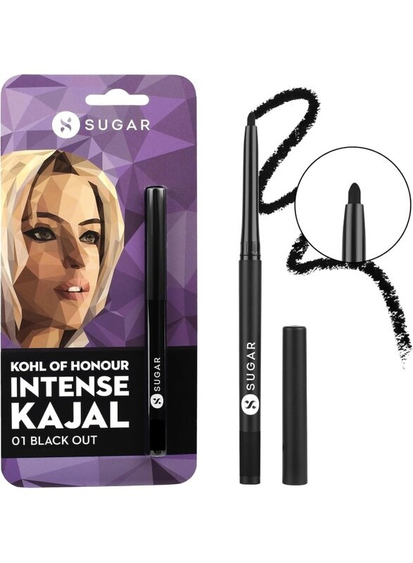 

Sugar Cosmetics Men's Kohl Of Honour Intense Kajal Smudge and Transfer Resistant Eyeliner, Black, 1 Count (Pack of 1)