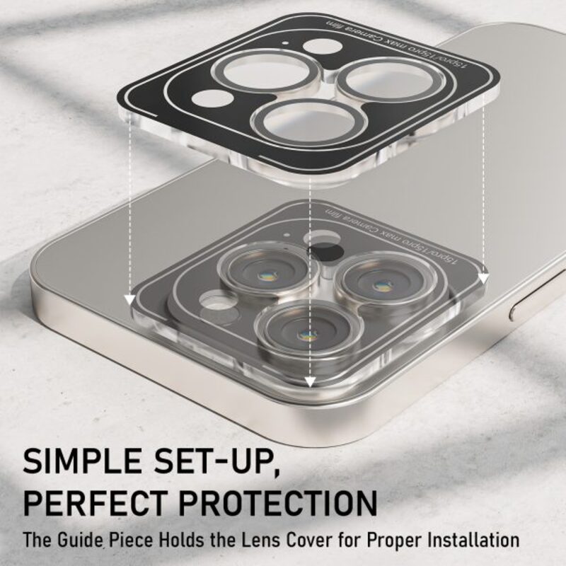 Mezone Camera Lens Protector (3pcs) 9H Hardness & Strong Absorption For iPhone 15 Pro/iPhone 15 Pro Max Natural Titanium