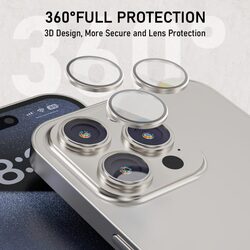 Mezone Camera Lens Protector (3pcs) 9H Hardness & Strong Absorption For iPhone 15 Pro/iPhone 15 Pro Max Natural Titanium