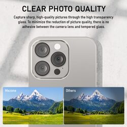 Mezone Camera Lens Protector (3pcs) 9H Hardness & Strong Absorption For iPhone 15 Pro/iPhone 15 Pro Max Natural Titanium