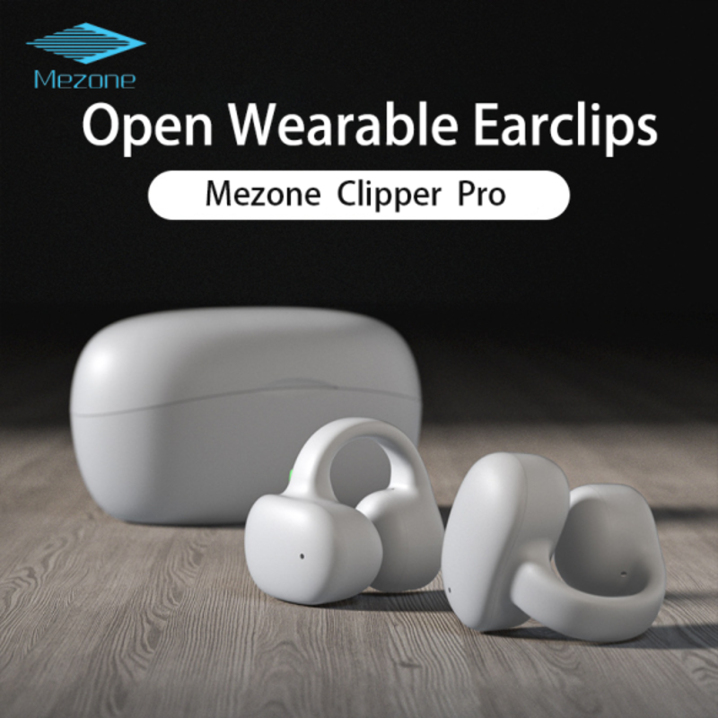 Mezone CLIPPER PRO OWS True Wireless Earbuds with Smart Touch Control, White