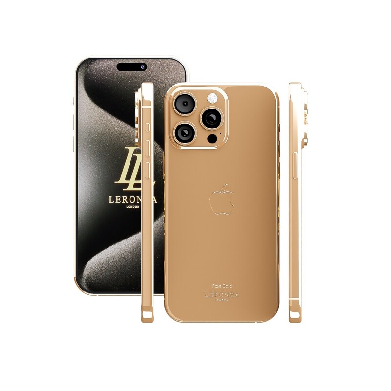 LERONZA LUXURY CUSTOMIZED ROSE GOLD-PLATED IPHONE 15 PRO, 256GB, INTERNATIONAL VERSION