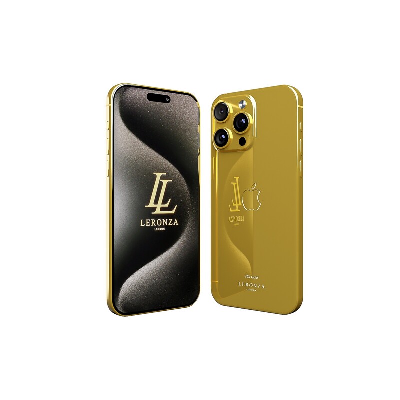 LERONZA LUXURY CUSTOMIZED 24K GOLD-PLATED IPHONE 15 PRO MAX, 256GB, INTERNATIONAL VERSION