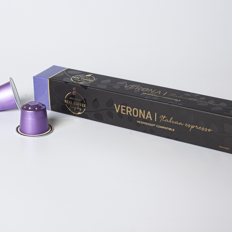 Verona Espresso Coffee Capsules, Pack of 10, 100 Aluminum Capsules, 100% Arabica