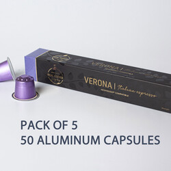 Verona Espresso Coffee Capsules, Pack of 10, 100 Aluminum Capsules, 100% Arabica