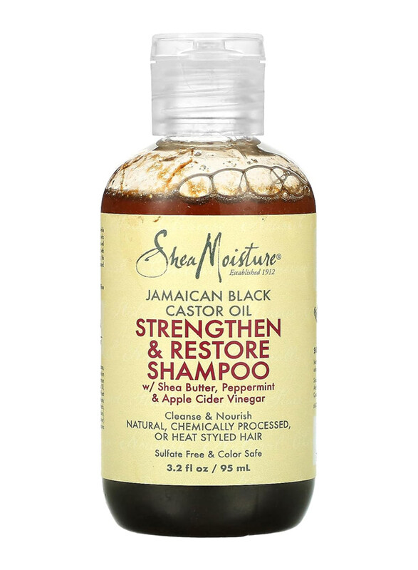 

Shea Moisture Jamaican Black Castor Oil Strengthen and Restore Shampoo for All Type Hair, 3.2oz