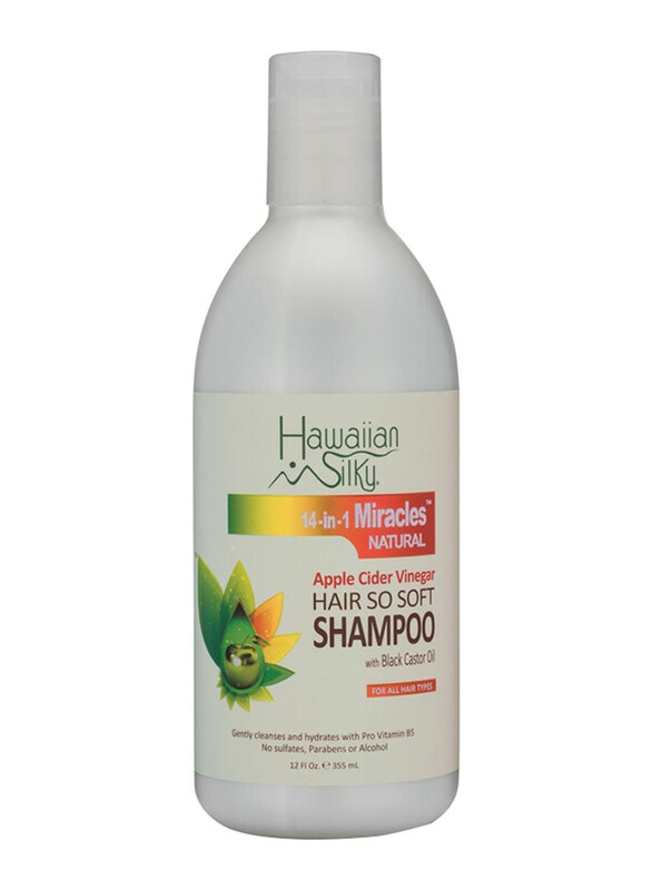 

Hawaiian Silky Apple Cider Vinegar Hair So Soft Shampoo With Black Castor Oil for All Type Hair, 12Oz