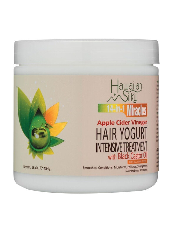 

Hawaiian Silky Apple Cider Vinegar Hair Yougart Intensive Treatment With Black Castor Oil for All Type Hair, 16oz