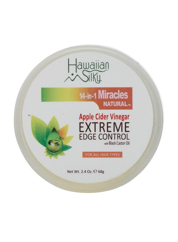 

Hawaiian Silky Apple Cider Vinegar Extreme Edge Control With Black Castor Oil for All Type Hair, 2.4oz