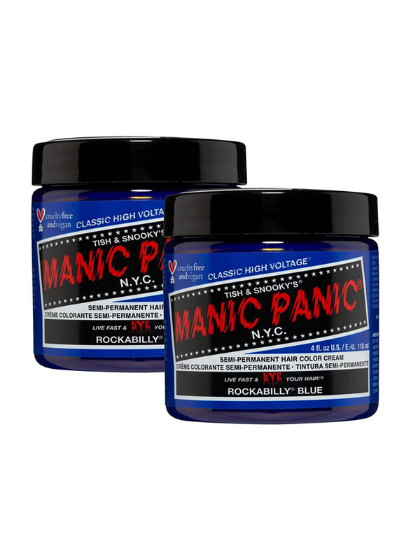 

Manic Panic Semi-Permanent Hair Color Cream, 2 x 118ml, Rockabilly Blue